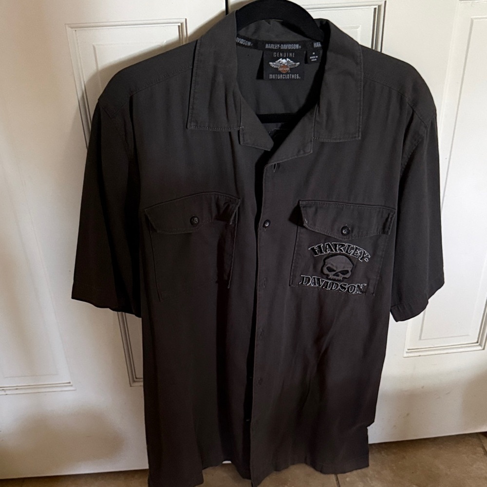Harley-Davidson Black Casual Button Down Willie G  Shirt